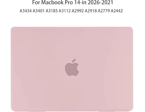 EooCoo Matte Light Pink Hard Case for MacBook Pro 14-inch | Includes Keyboard Cover & Screen Protector thumbnail 8