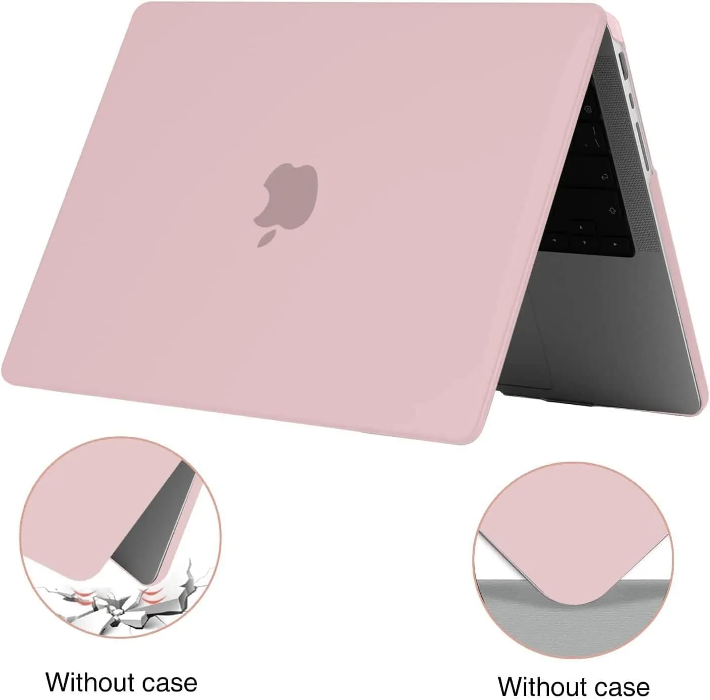 EooCoo Matte Light Pink Hard Case for MacBook Pro 14-inch | Includes Keyboard Cover & Screen Protector - view 3