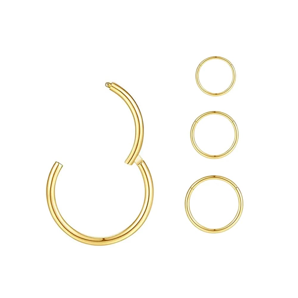 MeiziQL Nose Rings Hoop 20G Gold Nose Hoop | Hypoallergenic Body Jewelry for Women Men — 20G Gold 6mm/8mm/10mm