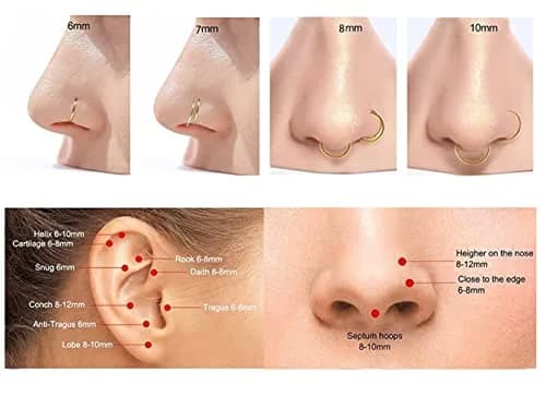 MeiziQL Nose Rings Hoop 20G Gold Nose Hoop | Hypoallergenic Body Jewelry for Women Men thumbnail 4