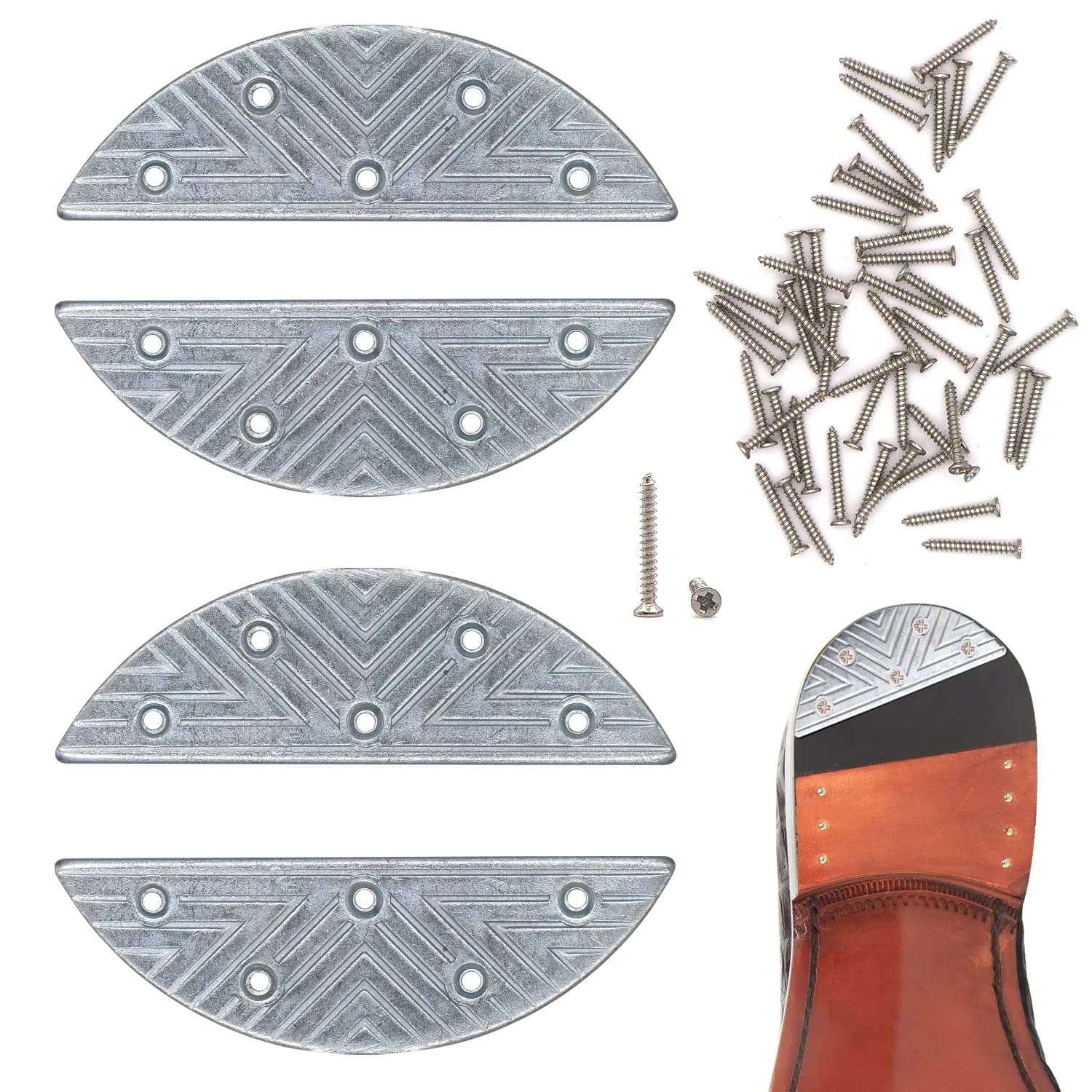 GOETOR Metal Heel Plates 4 PCS | Heavy Duty Heel Protectors for Shoe Repair - main product image