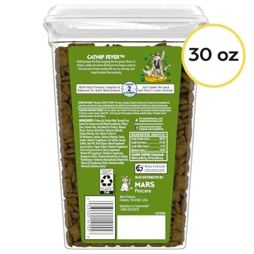 Temptations MixUps Crunchy and Soft Cat Treats, Catnip Fever Flavor, 1.88 lb (853 g) Tub | Dual-Texture Catnip Treats thumbnail 9