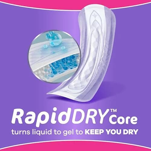 Always Discreet Adult Incontinence Pads for Women, Drier, Regular Length, Moderate Absorbency, 66ct | RapidDry Core Holds 5x Average Leak thumbnail 6