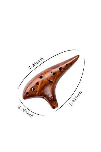 DHwebWLP Strawfire 12 Hole Ocarina Alto C Ceramic Instrument | Beginner Friendly, Handcrafted Yellow thumbnail 6