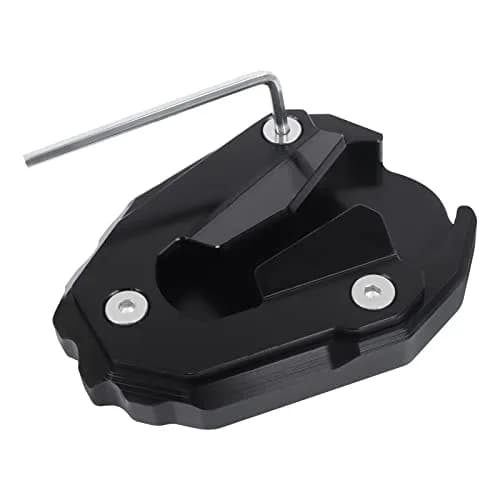 BAIONE Motorcycle Kickstand Pad Enlarger Extension Side Stand Plate Foot Pad Black Aluminum | Soft Soil & Hot Roads Support thumbnail 1