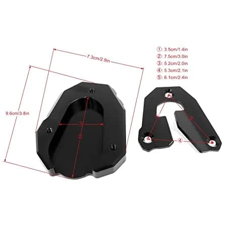 BAIONE Motorcycle Kickstand Pad Enlarger Extension Side Stand Plate Foot Pad Black Aluminum | Soft Soil & Hot Roads Support thumbnail 5