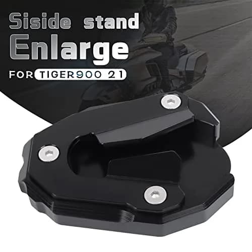 BAIONE Motorcycle Kickstand Pad Enlarger Extension Side Stand Plate Foot Pad Black Aluminum | Soft Soil & Hot Roads Support thumbnail 2