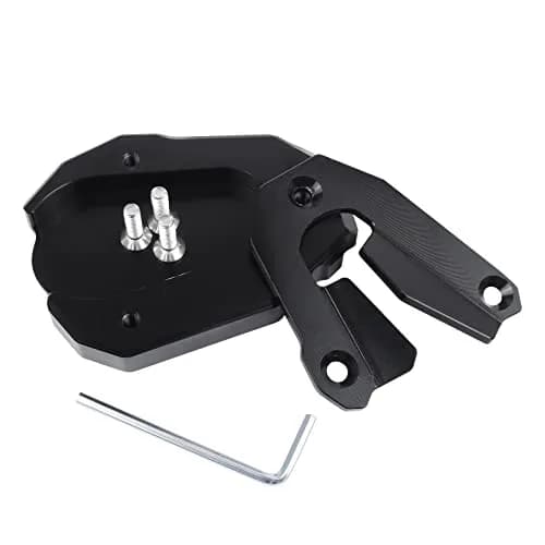 BAIONE Motorcycle Kickstand Pad Enlarger Extension Side Stand Plate Foot Pad Black Aluminum | Soft Soil & Hot Roads Support thumbnail 3