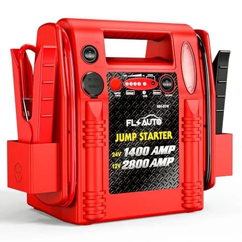 FlyAuto 12V/24V Heavy Duty Jump Starter & Battery Booster | 2800A Peak, Lead-Acid, Emergency Power, Portable thumbnail 1
