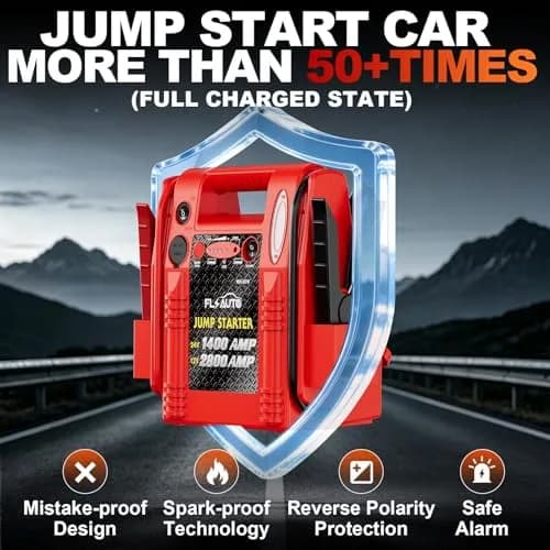 FlyAuto 12V/24V Heavy Duty Jump Starter & Battery Booster | 2800A Peak, Lead-Acid, Emergency Power, Portable thumbnail 6