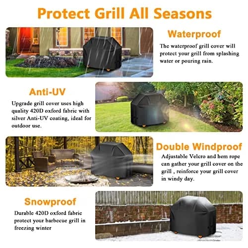 Aoretic 65 inch BBQ Grill Cover | Waterproof, Anti-UV, Windproof Polyester thumbnail 6
