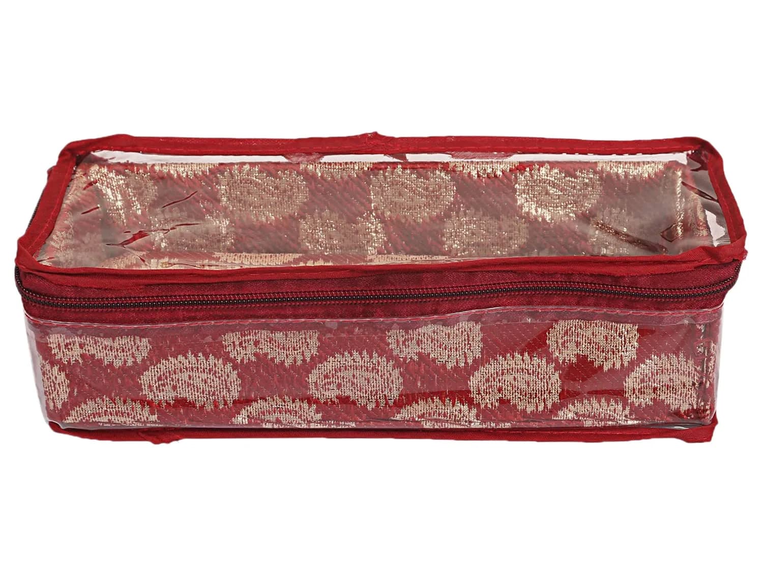 Kuber Industries Red PVC Bangle Box Organizer 27cm (10.6in) x 10cm (3.9in) x 7cm (2.8in) | Transparent Top for Jewelry Storage - view 2