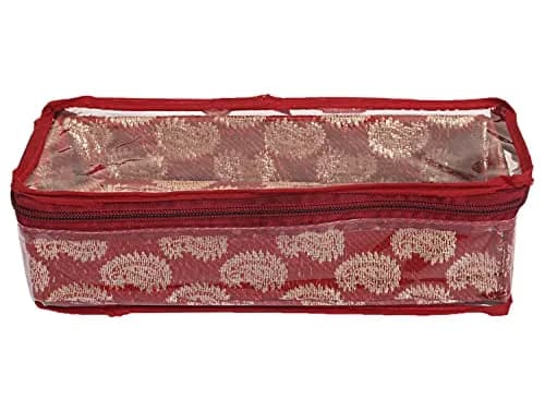 Kuber Industries Red PVC Bangle Box Organizer 27cm (10.6in) x 10cm (3.9in) x 7cm (2.8in) | Transparent Top for Jewelry Storage thumbnail 2