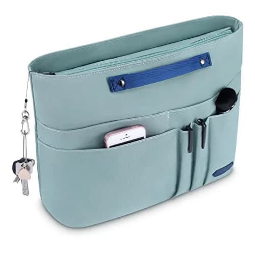 HyFanStr Green XL Tote Bag Organizer Insert with 15 Pockets | Waterproof Nylon Liner thumbnail 7