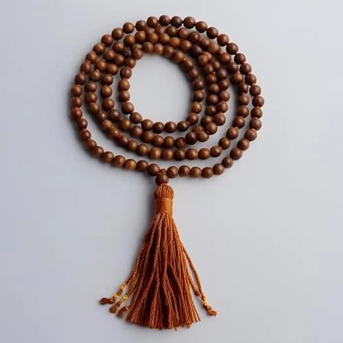 RDK SON'S Handmade Brown Sandalwood Japa Mala | 108 Prayer Beads | Fragrant Tassel Yoga Mala thumbnail 2