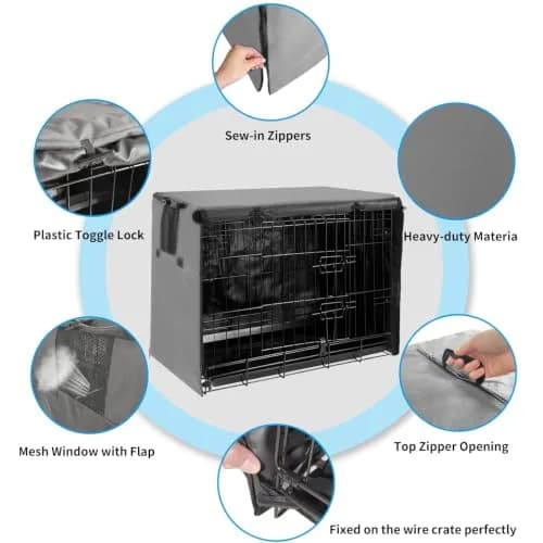 Joroamp 48 Inch Dog Crate Cover 122cm (48"L x 30"W x 33"H) | Waterproof 600D Oxford Fabric for Large Dogs thumbnail 5