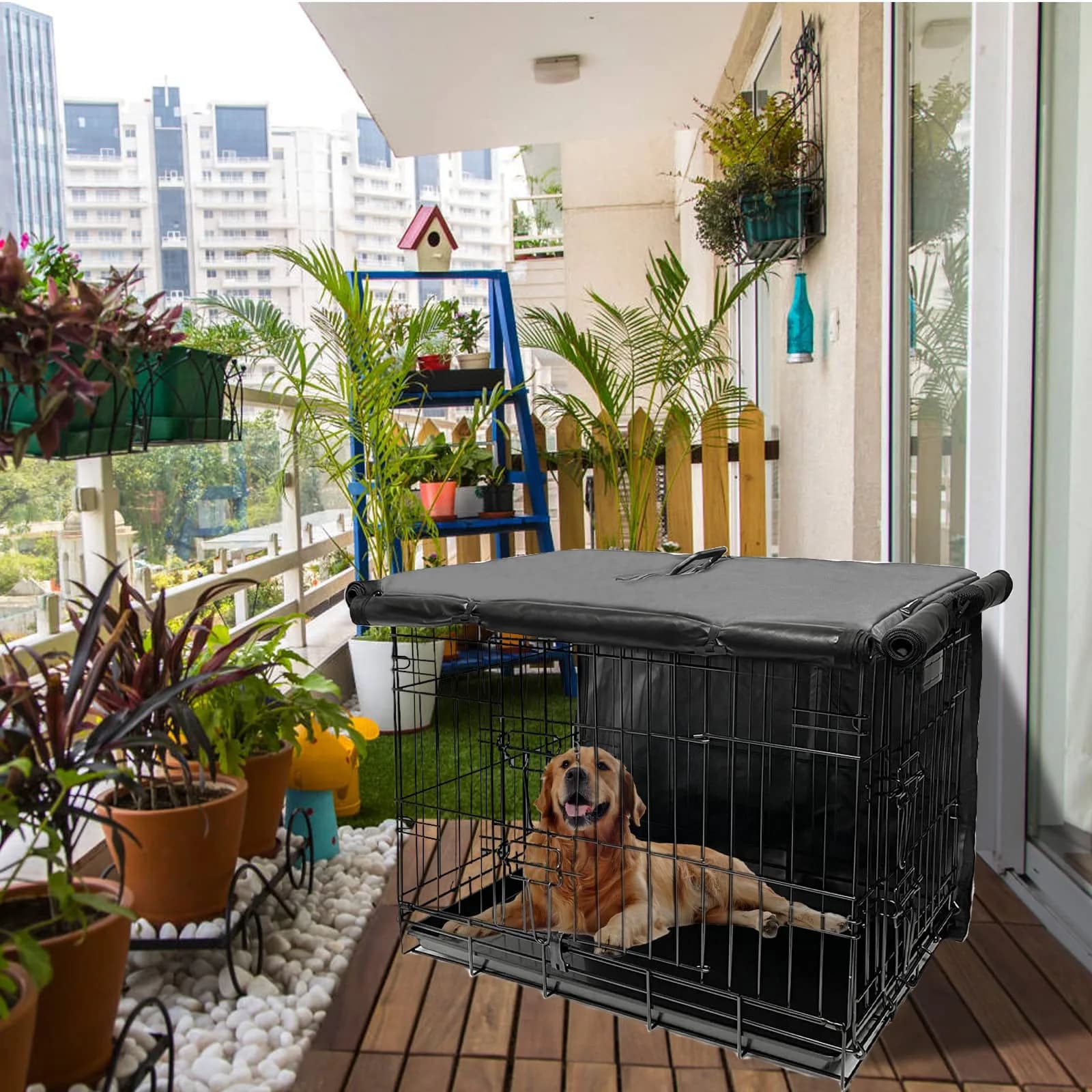 Joroamp 48 Inch Dog Crate Cover 122cm (48"L x 30"W x 33"H) | Waterproof 600D Oxford Fabric for Large Dogs thumbnail 6