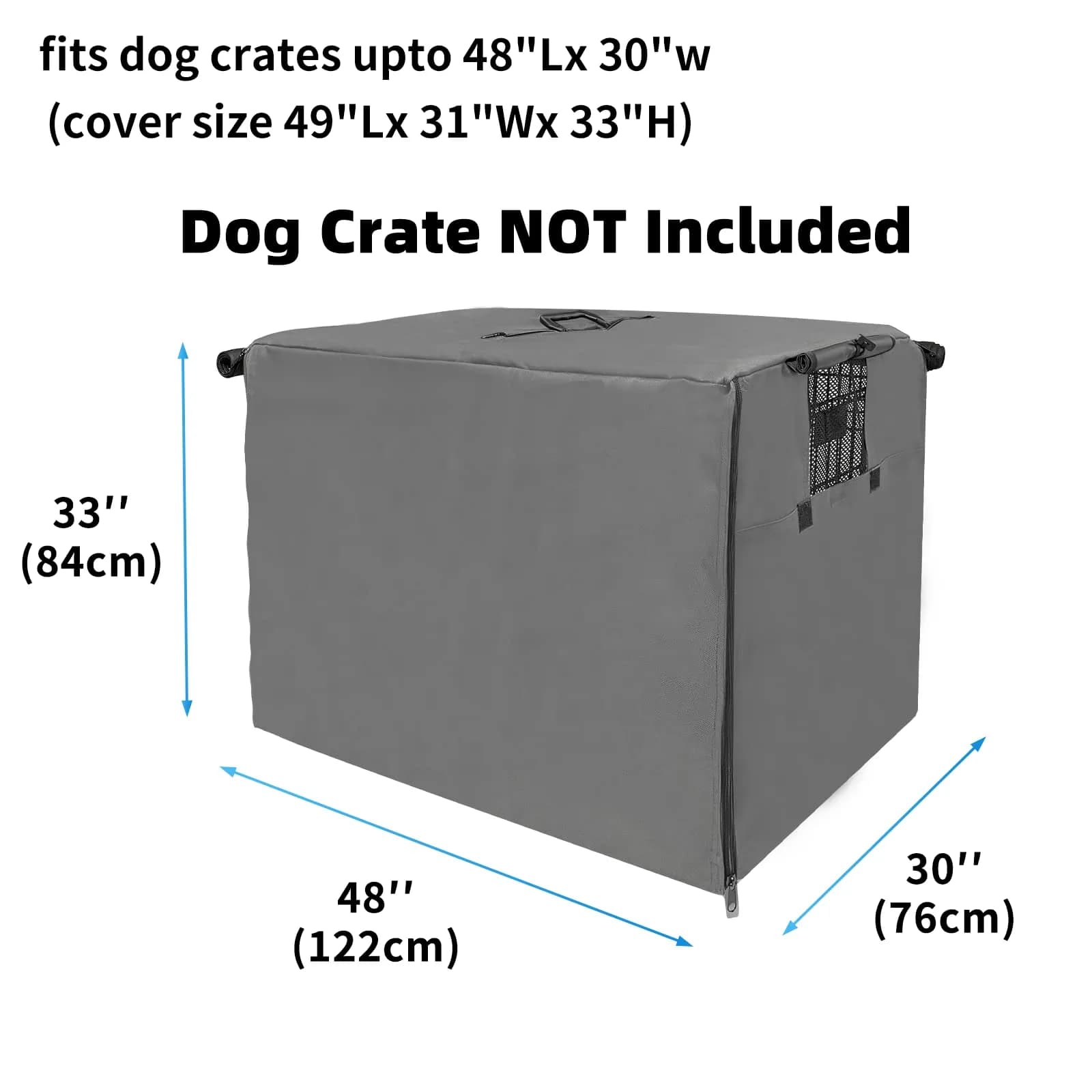 Joroamp 48 Inch Dog Crate Cover 122cm (48"L x 30"W x 33"H) | Waterproof 600D Oxford Fabric for Large Dogs thumbnail 2