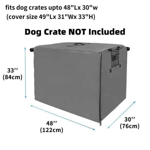 Joroamp 48 Inch Dog Crate Cover 122cm (48"L x 30"W x 33"H) | Waterproof 600D Oxford Fabric for Large Dogs thumbnail 2