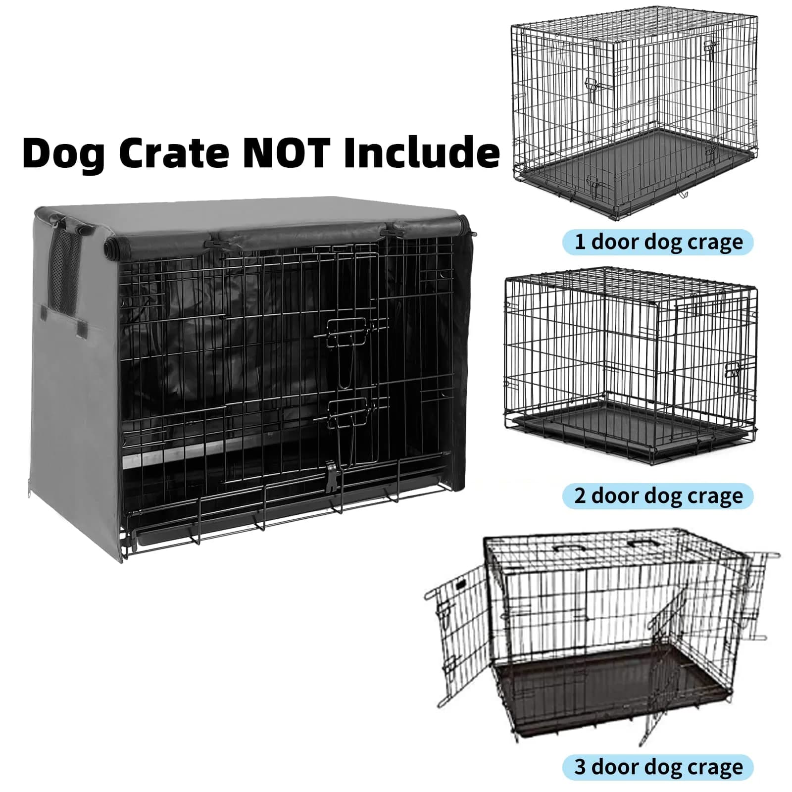 Joroamp 48 Inch Dog Crate Cover 122cm (48"L x 30"W x 33"H) | Waterproof 600D Oxford Fabric for Large Dogs thumbnail 3