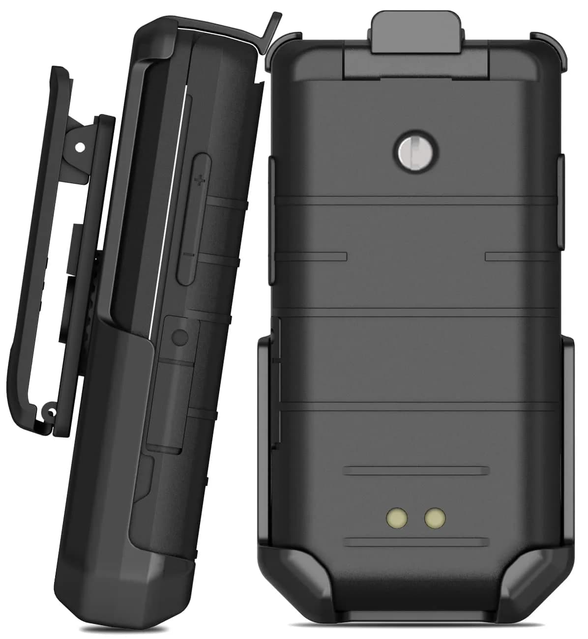 Nakedcellphone Black Holster for CAT S22 Flip Phone | Rotating Belt Clip Holder