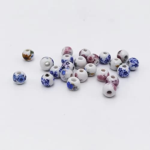 INSPIRELLE Porcelain Beads 8mm | Vintage Ceramic Jewelry Craft Supplies thumbnail 3