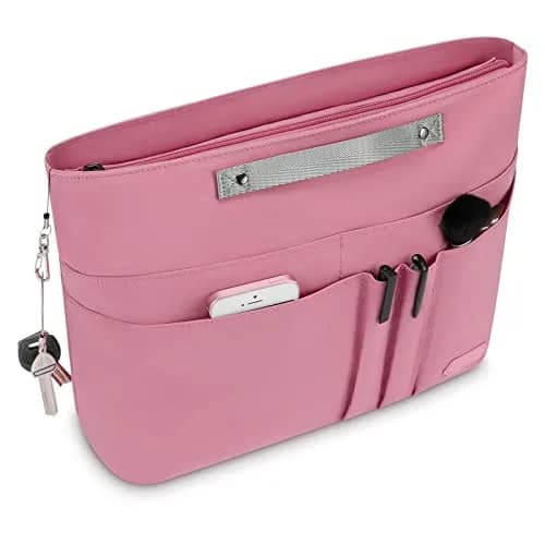 HyFanStr Pink Caddy | 15 Pockets Handbag Organizer Insert for Women, Tote Bag Inside Liner thumbnail 6
