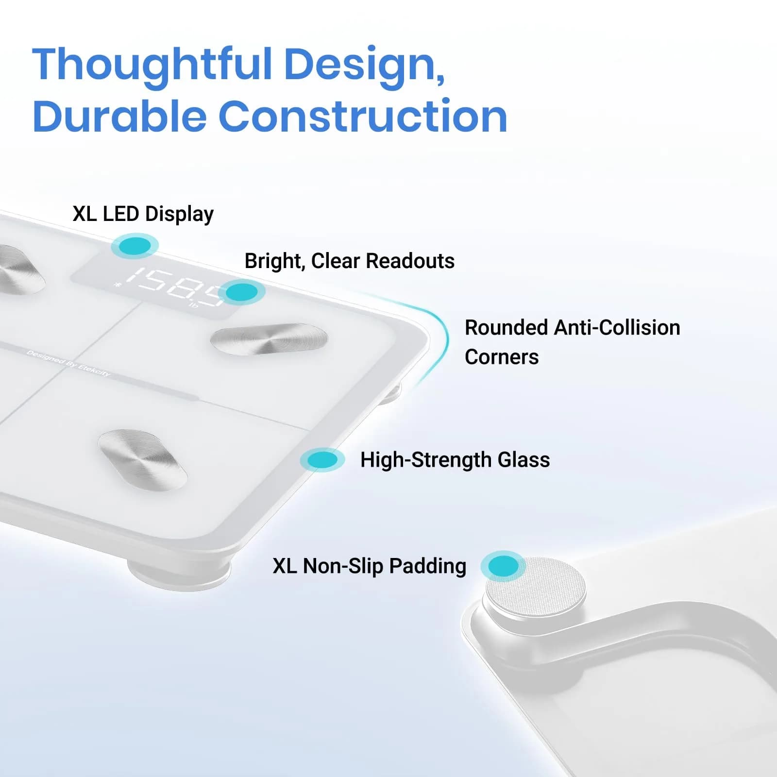 Etekcity Smart Scale for Body Weight & Composition | FDA Approved, Doctor Recommended, Medical Grade (400lb / 180kg) - view 8