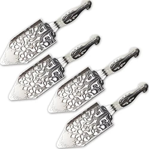 NSBELL 4PCS Stainless Steel Absinthe Spoons Vintage Wormwood Cocktail Bar Glass Cup Drinking Filter Hollowed Out Absinthe Fountain Spoon Dripper (4) | 16.5 cm (6.5 inch) thumbnail 1