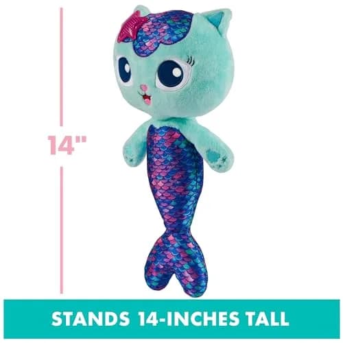 DREAMWORKS GABBY'S DOLLHOUSE 14-inch Talking MerCat Plush Toy for Kids Ages 3+ | Lights, Music & Phrases thumbnail 3