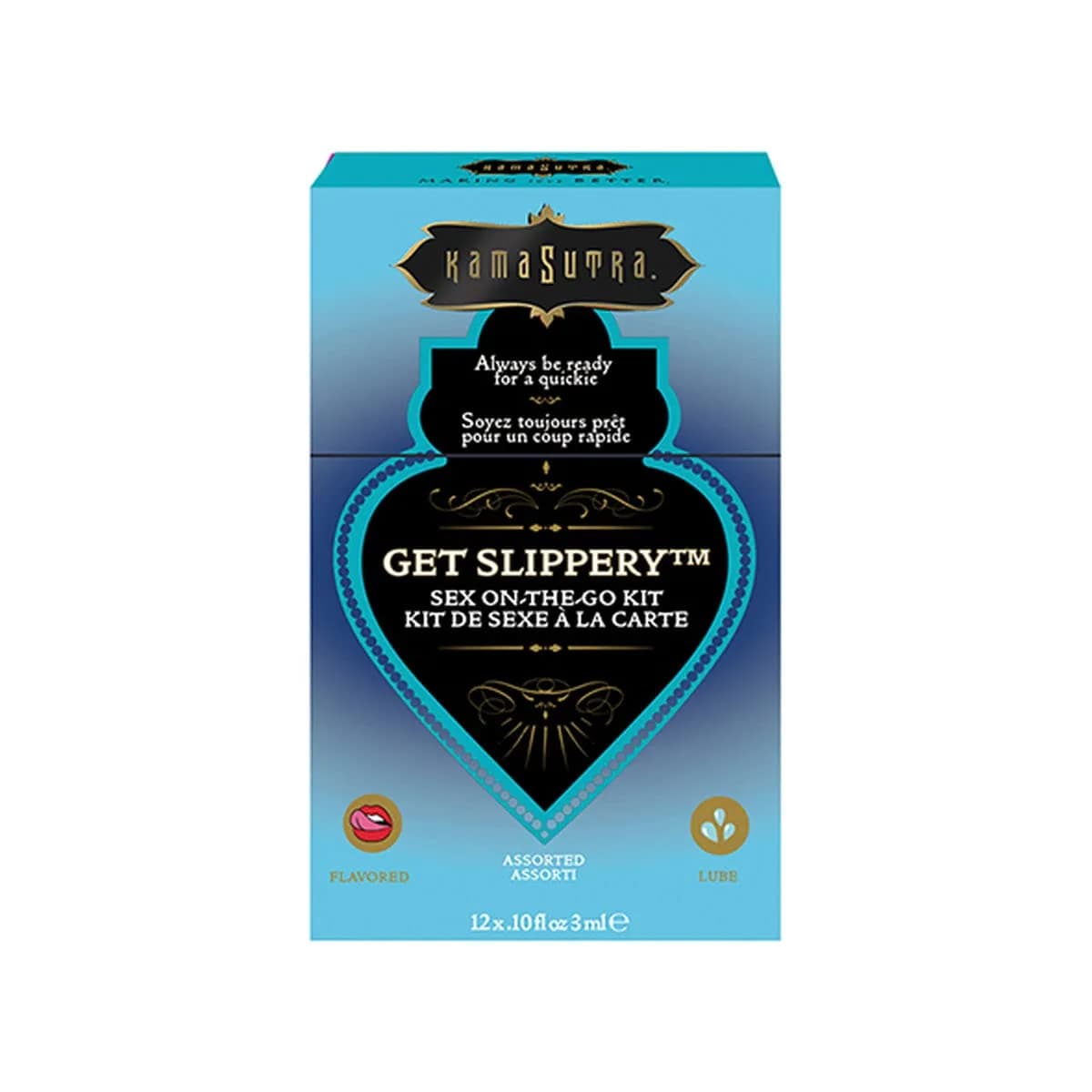 KAMA SUTRA Sex-To-Go Kit – 12 Assorted Sachets of Lubricants & Enhancers, Travel Size, Discreet Pleasure (50ml each)