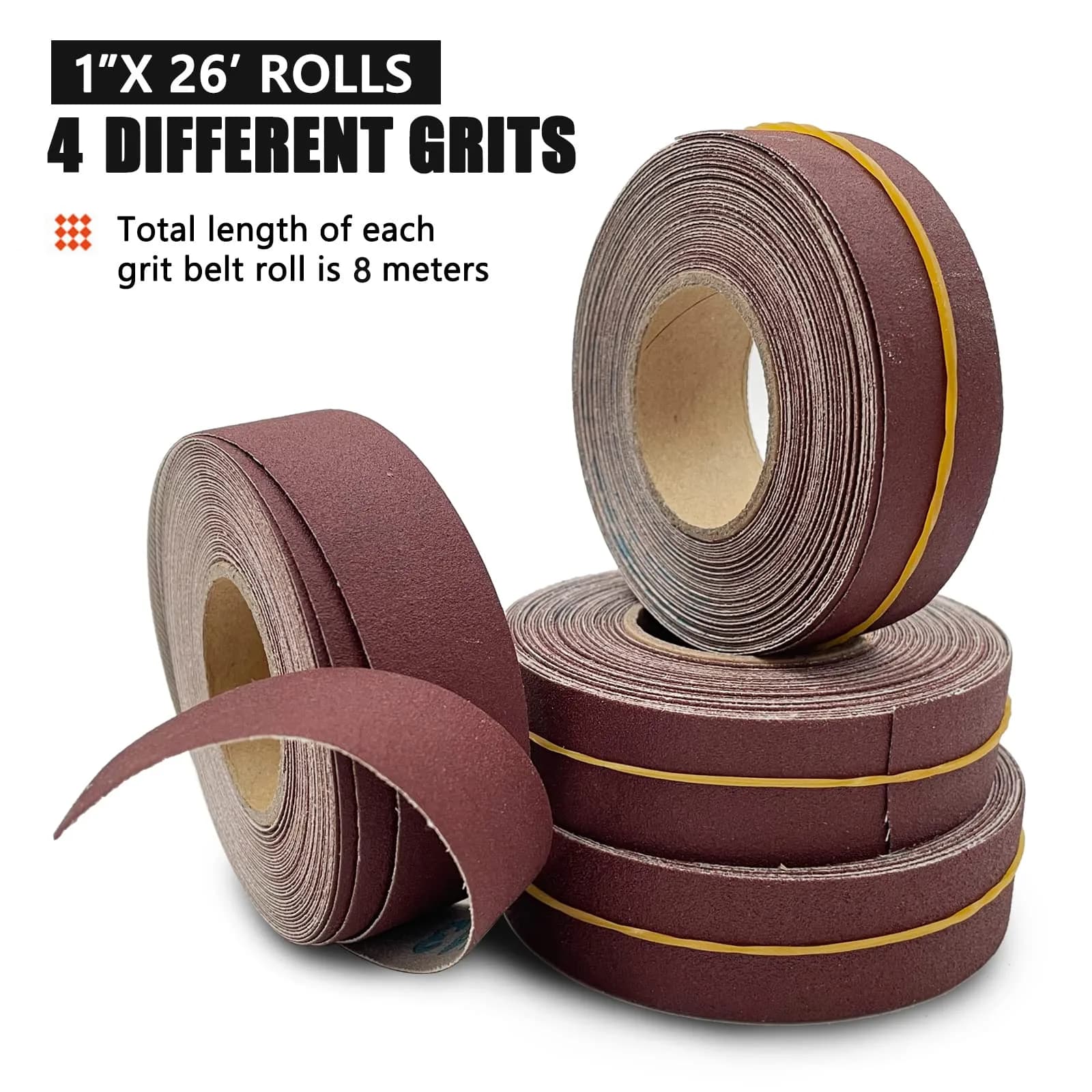 LYFJXX Emery Cloth Roll 25mm x 8m (1" x 26.24') | 4-Grit Assortment for Metal, Wood & More thumbnail 7