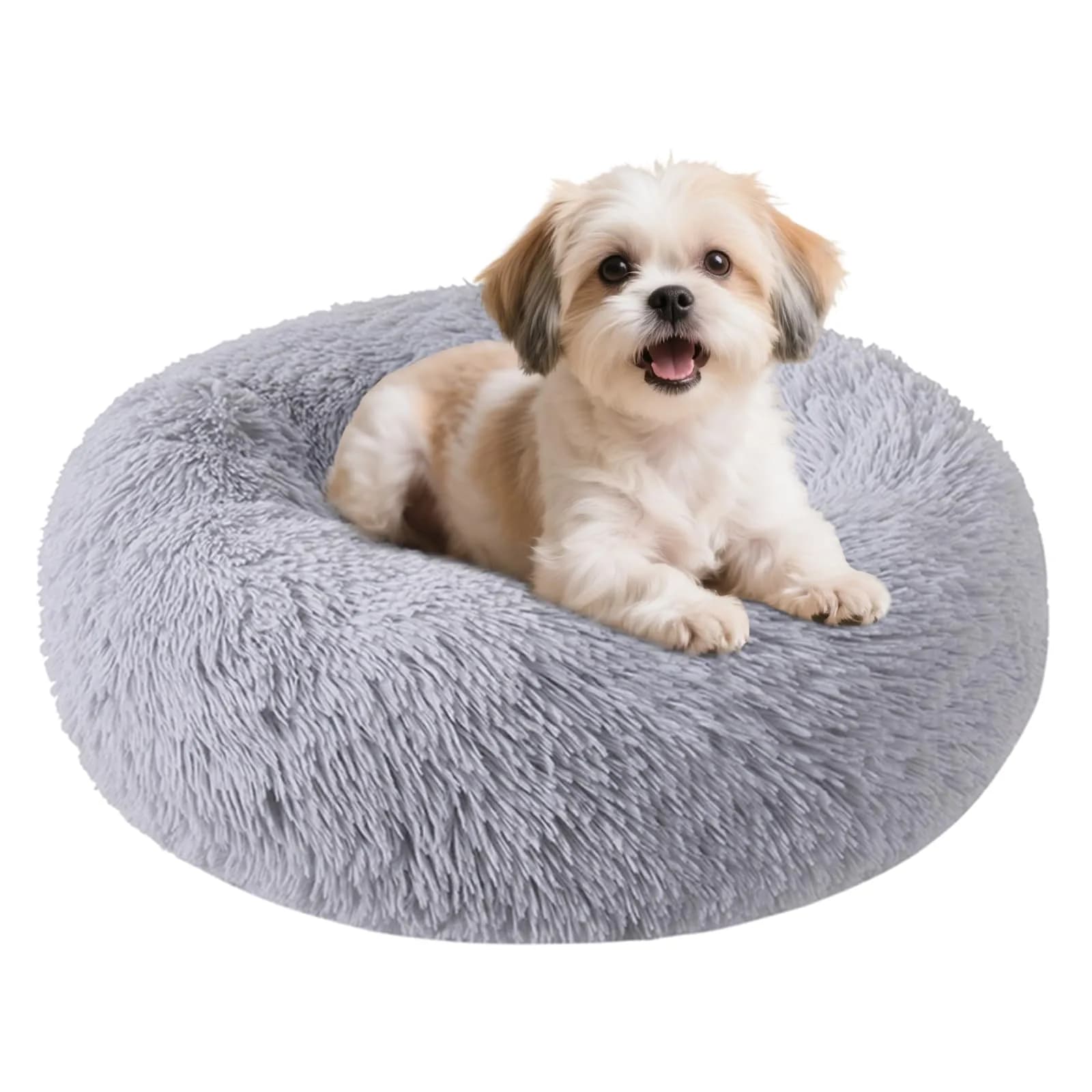 Nisrada Pet Bed for Small & Medium Dogs & Cats | Calming 20 Inch Washable Round Pet Bed with Slip-Resistant Bottom