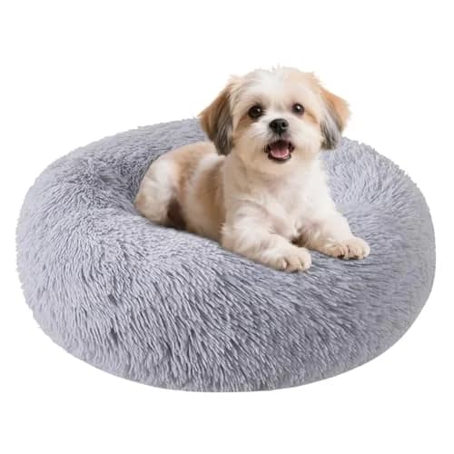 Nisrada Pet Bed for Small & Medium Dogs & Cats | Calming 20 Inch Washable Round Pet Bed with Slip-Resistant Bottom thumbnail 1