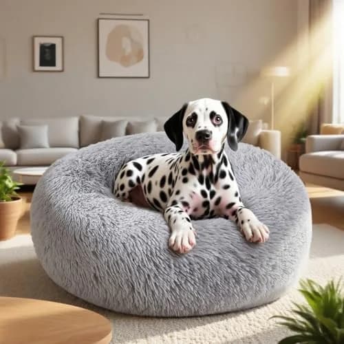 Nisrada Pet Bed for Small & Medium Dogs & Cats | Calming 20 Inch Washable Round Pet Bed with Slip-Resistant Bottom thumbnail 4