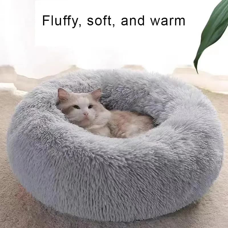 Nisrada Pet Bed for Small & Medium Dogs & Cats | Calming 20 Inch Washable Round Pet Bed with Slip-Resistant Bottom thumbnail 7