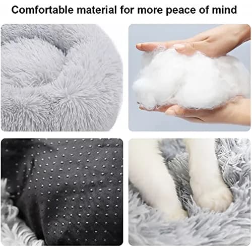 Nisrada Pet Bed for Small & Medium Dogs & Cats | Calming 20 Inch Washable Round Pet Bed with Slip-Resistant Bottom thumbnail 2