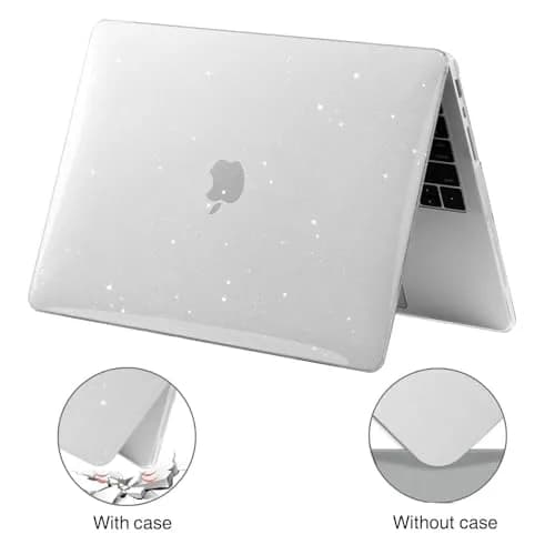 EooCoo Sparkly Clear Hard Case for MacBook Pro 14-inch (2021-2026 Models) | Includes Keyboard Cover & Screen Protector thumbnail 4