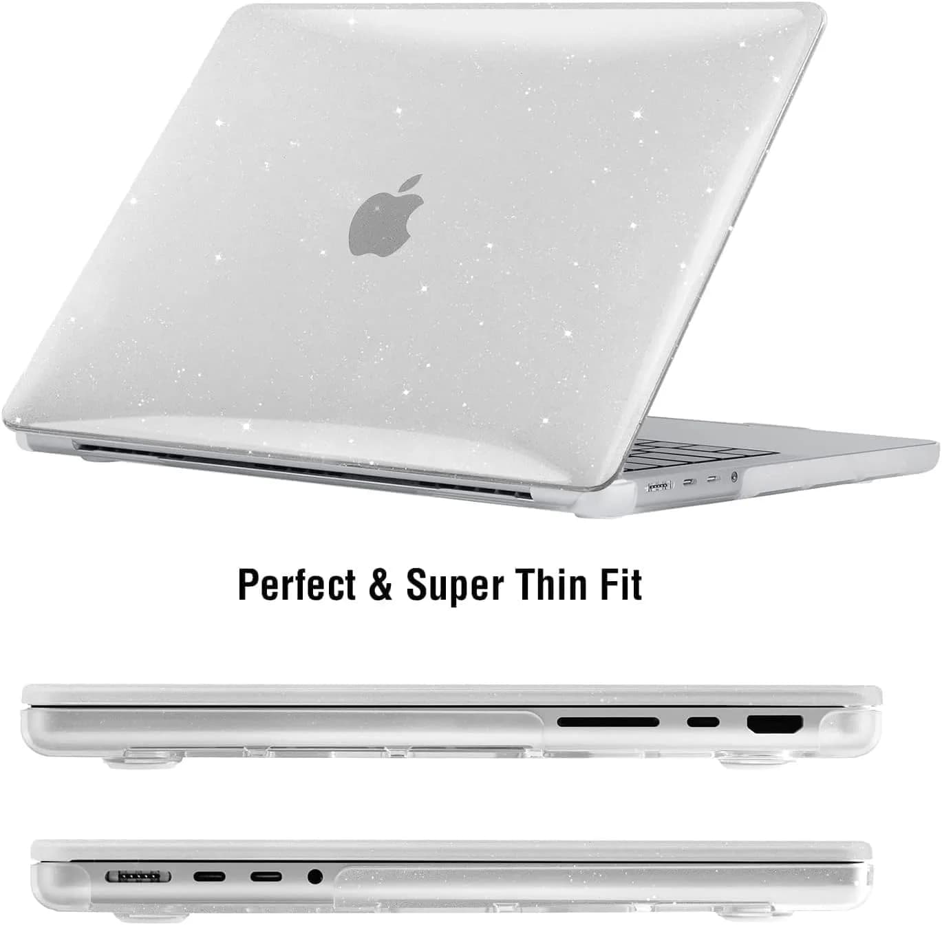 EooCoo Sparkly Clear Hard Case for MacBook Pro 14-inch (2021-2026 Models) | Includes Keyboard Cover & Screen Protector - view 5
