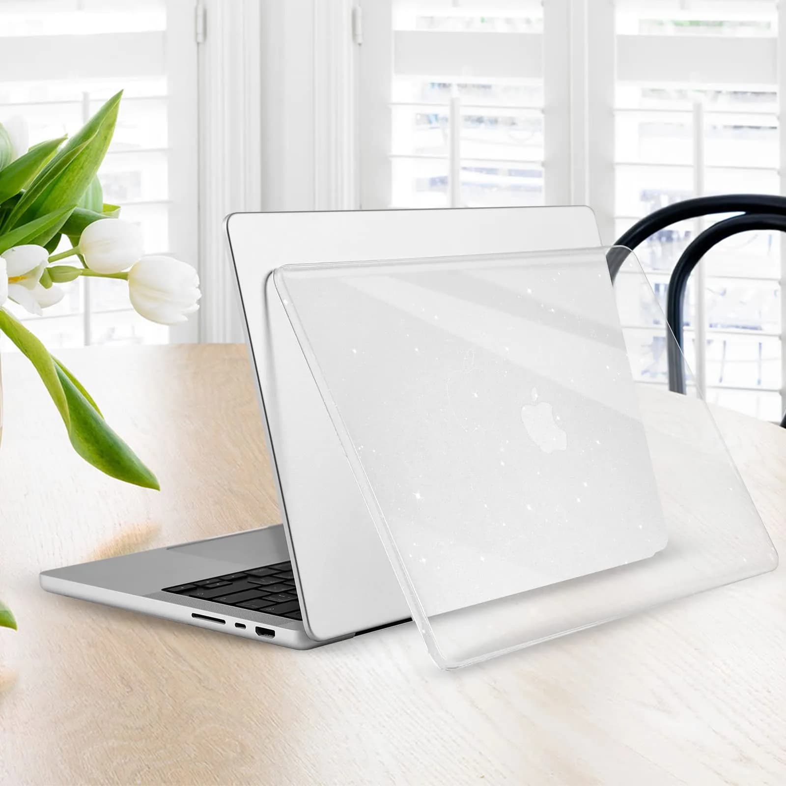 EooCoo Sparkly Clear Hard Case for MacBook Pro 14-inch (2021-2026 Models) | Includes Keyboard Cover & Screen Protector - view 7