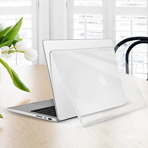 EooCoo Sparkly Clear Hard Case for MacBook Pro 14-inch (2021-2026 Models) | Includes Keyboard Cover & Screen Protector thumbnail 7