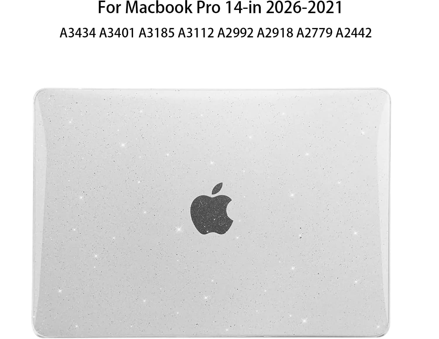 EooCoo Sparkly Clear Hard Case for MacBook Pro 14-inch (2021-2026 Models) | Includes Keyboard Cover & Screen Protector - view 8