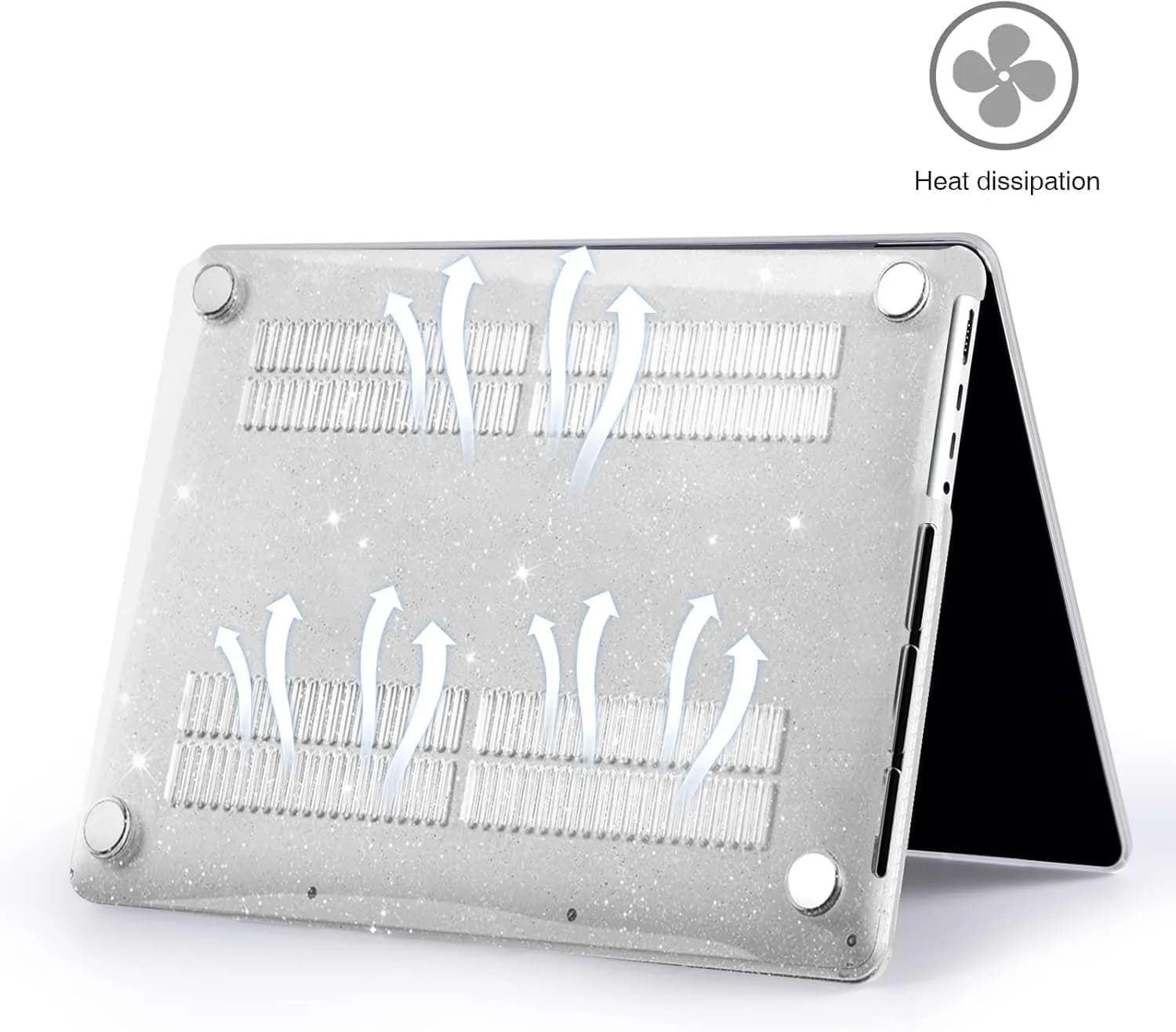 EooCoo Sparkly Clear Hard Case for MacBook Pro 14-inch (2021-2026 Models) | Includes Keyboard Cover & Screen Protector - view 3
