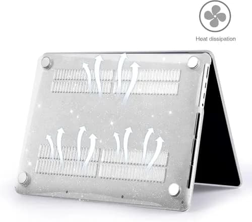 EooCoo Sparkly Clear Hard Case for MacBook Pro 14-inch (2021-2026 Models) | Includes Keyboard Cover & Screen Protector thumbnail 3