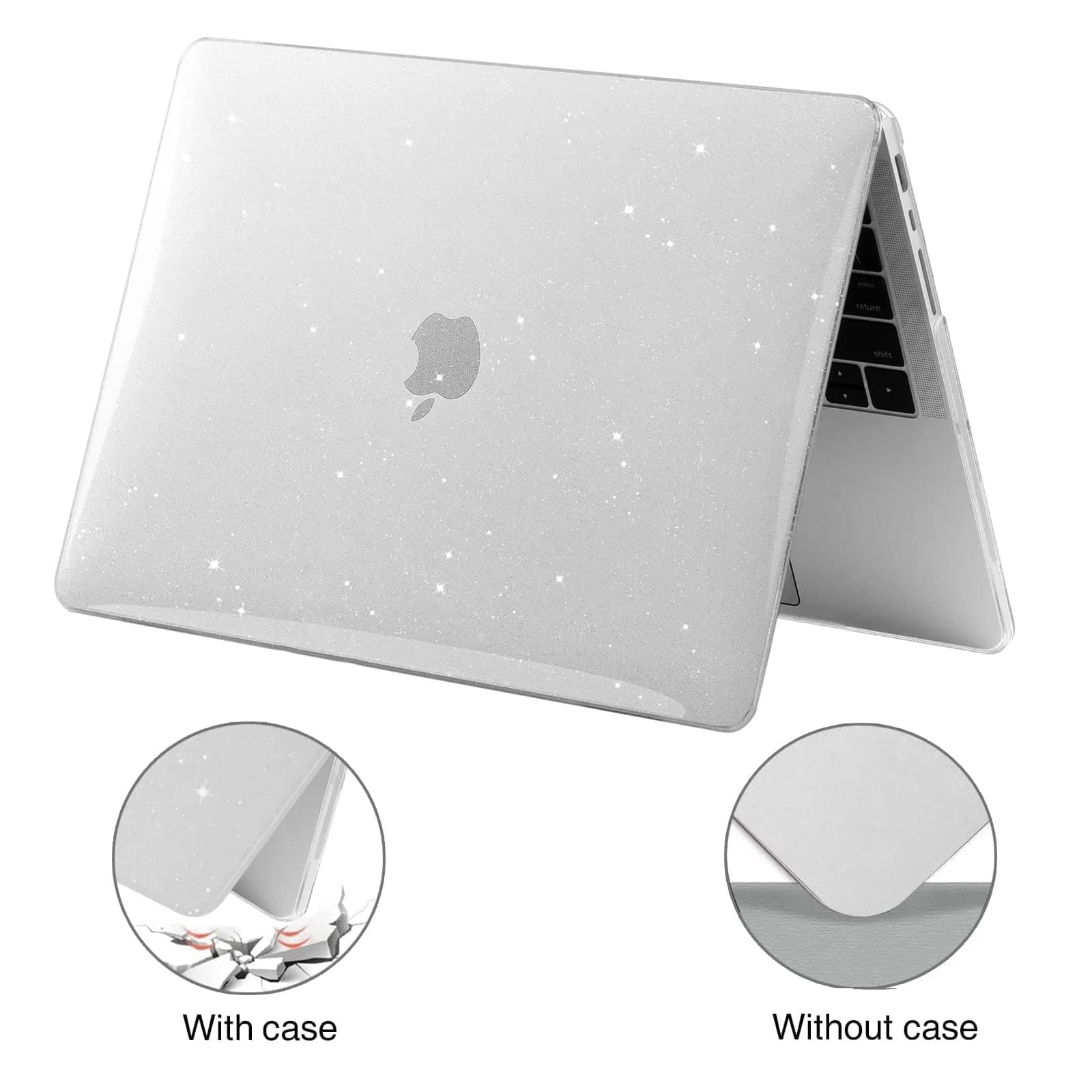 EooCoo Sparkly Clear Hard Case for MacBook Pro 14-inch (2021-2026 Models) | Includes Keyboard Cover & Screen Protector - view 4