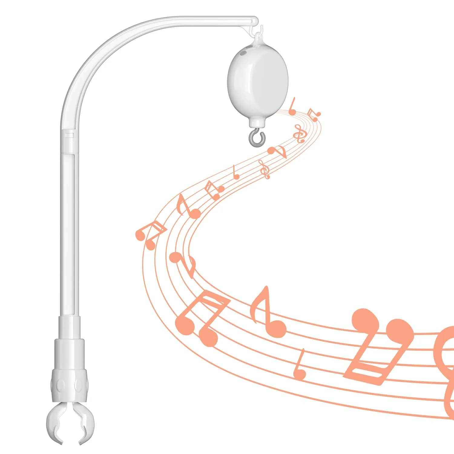 FEISIKE Baby Crib Mobile Arm with Music Box Spin Motor 56cm (22 inch) | 35 Lullabies, Volume Control, 3 Modes - main product image