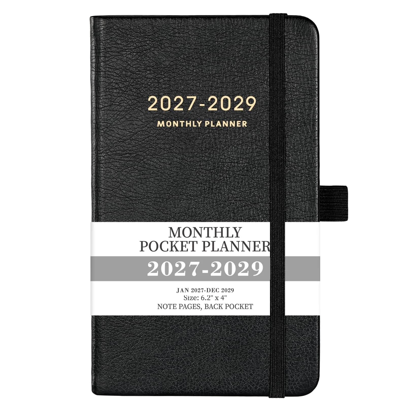 Tullofa 2027-2029 Pocket Planner 6.2" x 4" | Monthly Calendar with 60 Note Pages & Pen Holder