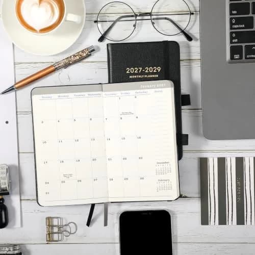 Tullofa 2027-2029 Pocket Planner 6.2" x 4" | Monthly Calendar with 60 Note Pages & Pen Holder thumbnail 2
