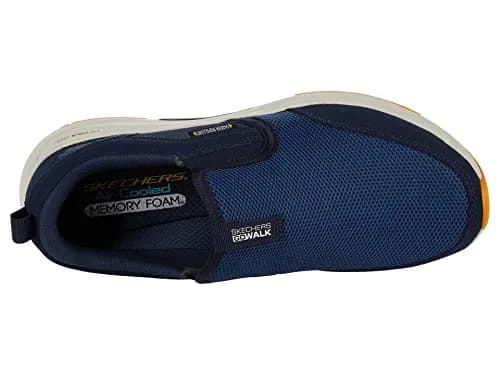 Skechers GOwalk Outdoor Men's Size 16 Navy/Yellow Athletic Slip-On Trail Hiking Shoes 2cm (0.78in) Heel | Water Repellent & Goodyear Traction thumbnail 4