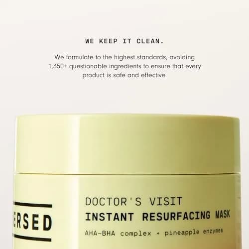 Versed Doctor’s Visit Instant Resurfacing Face Mask - AHA, BHA & Enzyme Exfoliating Mask | Brightening, Moisturizing, Vegan (1.7 fl oz) thumbnail 9